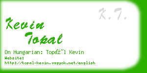 kevin topal business card